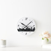 Refuser noir blanc skyline horloge murale décorati (Maison)