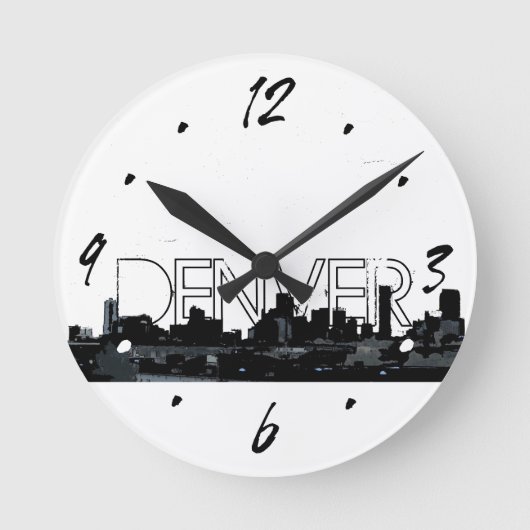 Refuser noir blanc skyline horloge murale décorati (Recto)