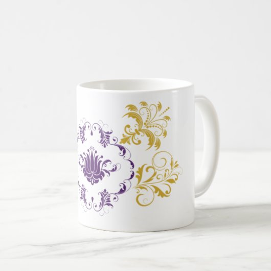 Regal Arabesque - Conception de Mug avec Or & Viol (Devant droit)