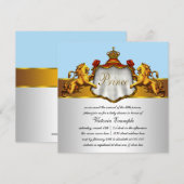 Regal Baby Blue Prince Baby Shower Invitations (Devant / Derrière)