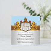 Regal Baby Blue Prince Baby Shower Invitations (Debout devant)