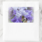 Regal Bearded Iris - Paars & wit Rechthoekige Sticker (Tas)