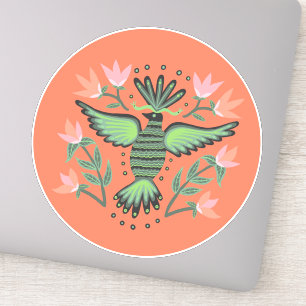 Regal Bird and Flowers CUSTOM Sticker