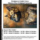 Regal Black Cat in Gold Portrait EB3L Decoupage Tissuepapier