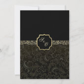 Regal Black Gold Damask Wedding Program Kaart (Achterkant)