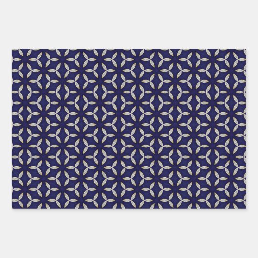 Regal blauw en Goud Luxe Wrapping Papier Set Inpakpapier Vel (Voorkant 2)