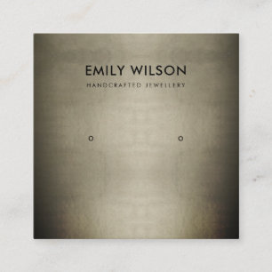 REGAL BLEEK GOLD SILVER STUD EARRING DISPLAY LOGO VIERKANTE VISITEKAARTJE