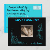 Regal Blue Baby Boy Douche Uitnodiging (Voorkant / Achterkant)