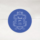 Regal Blue |  barok Lijst bruiloft Ronde Sticker