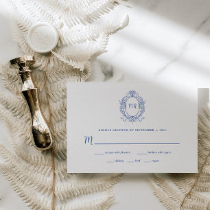 Regal Blue    barok Lijst bruiloft RSVP Kaartje