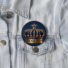 Regal Blue Crown-serie Ronde Button 7,6 Cm