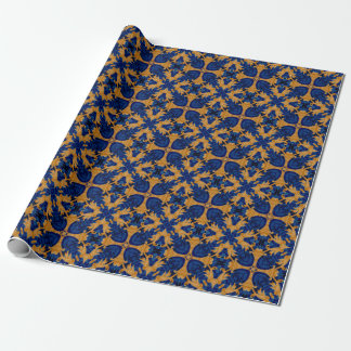Regal Blue en Gold Motif Crest Heraldry Cadeaupapier