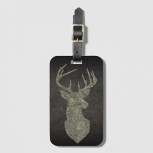 Regal Buck Trophy Deer Silhouette in Camouflage Bagagelabel