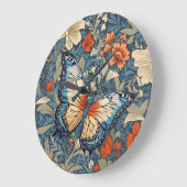 Regal Butterfly temidden van William Morris Floral Grote Klok (Hoek)