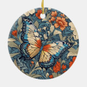 Regal Butterfly temidden van William Morris Floral Keramisch Ornament (Achterkant)