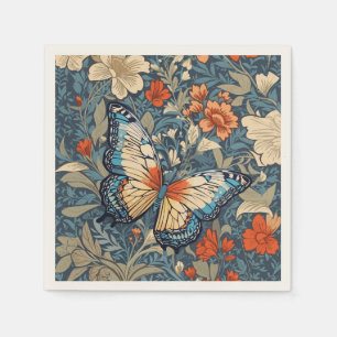 Regal Butterfly temidden van William Morris Floral Servet