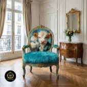 Regal Calf in Blauwgroen Brocade Decoupage Tissuepapier