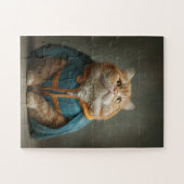 Regal Cat in Blue Cloak – Puzzel Legpuzzel (Horizontaal)
