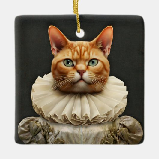 Regal Cat Keramisch Ornament (Voorkant)