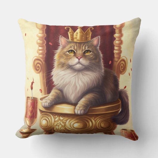 Regal Cat Throne Kussen (Voorkant)
