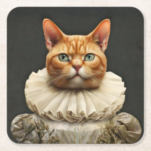 Regal Cat Vierkante Kartonnen Onderzetter
