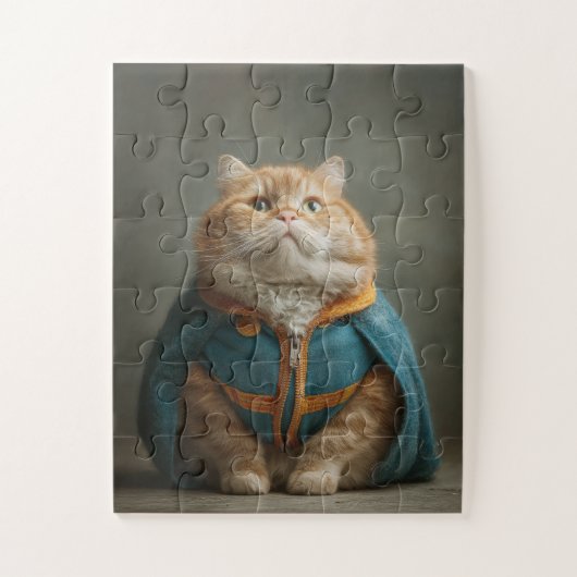 Regal Chat en Cloak bleu - Puzzle (Vertical)