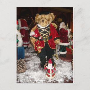Regal Christmas Teddy Bear Holiday Art Print Feestdagenkaart