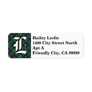 Regal Clan Leslie Hunting Tartan Monogram Etiket