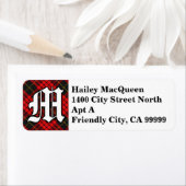 Regal Clan MacQueen Tartan Monogram Etiket (Insitu)