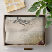 Regal Crane Staande In Een Rustige Decoupage Scene Tissuepapier (Geschenk)