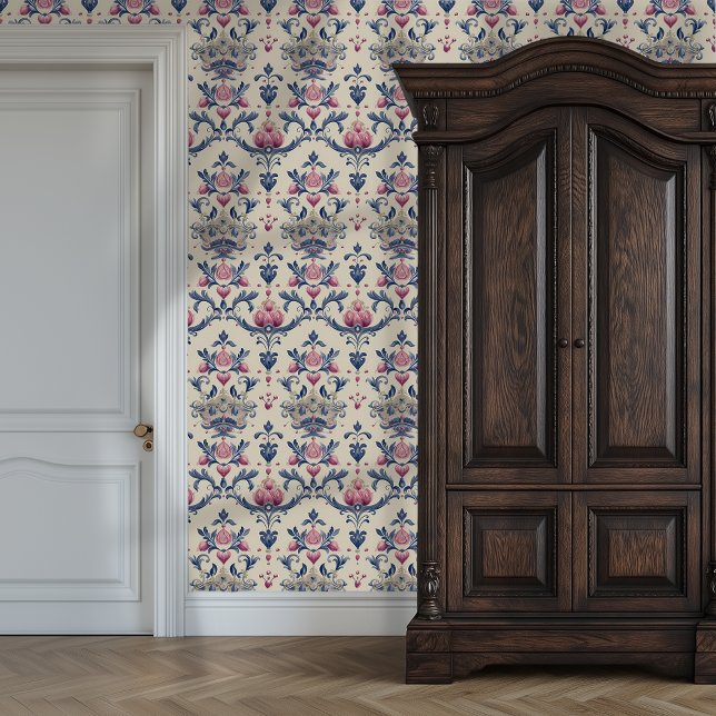 Regal Crown & Floral Elegance Princesscore Behang (Regal Crown & Floral Elegance Princesscore Wallpaper)