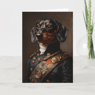 Regal Dachshund in Napoleontisch militair uniform