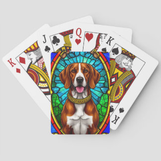 Regal Dog Portrait met overdadig gouden Lijst Pokerkaarten
