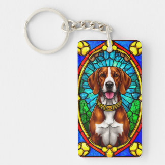 Regal Dog Portrait met overdadig gouden Lijst Sleutelhanger