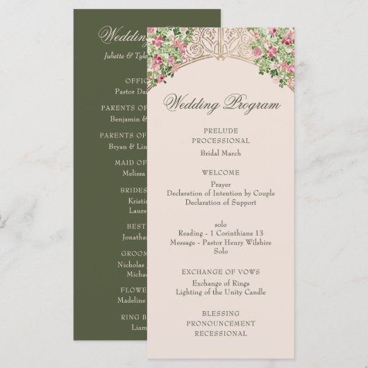 Regal Doors Elegant Faux Foil Wedding Programma (Voorkant / Achterkant)