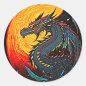 Regal Dragon Moon Sticker – Mythische kracht! (Voorkant)