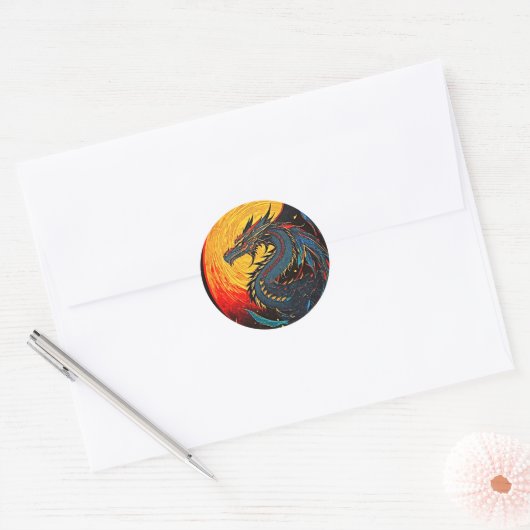 Regal Dragon Moon Sticker – Mythische kracht! (Envelop)