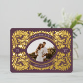 Regal Ebbel bewaart het Lijst Datum foto Folie Uitnodiging (Staand Voorkant)