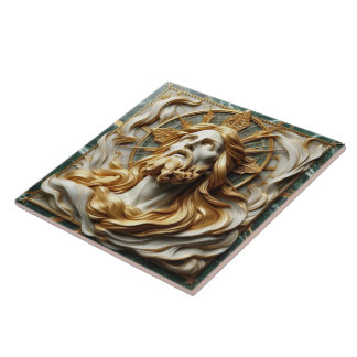 Regal eerbied Jezus in goud Tegeltje