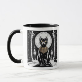 Regal Egyptian Black Cat Art Mok