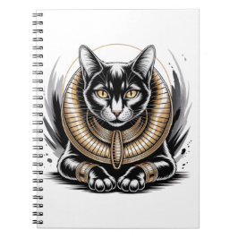 Regal Egyptian Black Cat Art Notitieboek