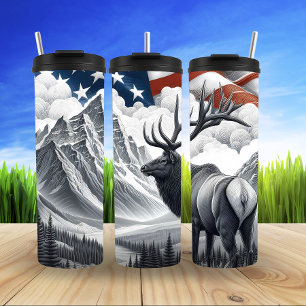 Regal Elk beroemd gemaakt door American Pride Thermosbeker