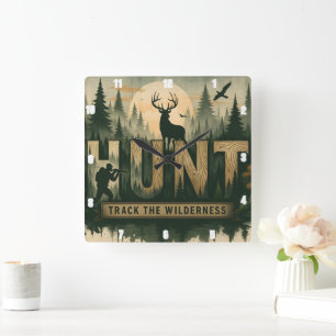 Regal Elk Misty Water HUNT Vierkante Klok