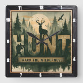 Regal Elk Misty Water Vierkante Klok (Voorkant)