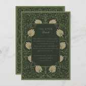 Regal Emerald Groen Antiek Goud Barok Details Kaart (Voorkant / Achterkant)