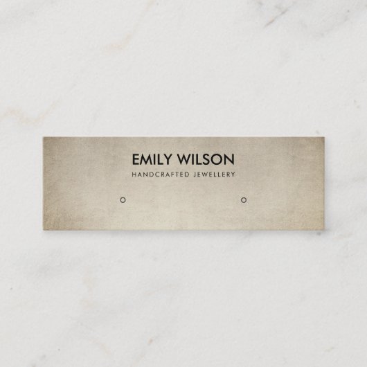 REGAL FAUX GOLD BROWN STUD EARRING DISPLAY LOGO MINI VISITEKAARTJE (Voorkant)