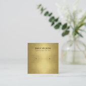 REGAL FAUX GOLD FOIL STUD EARRING DISPLAY LOGO VIERKANTE VISITEKAARTJE (Staand voorkant)