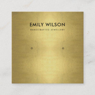 REGAL FAUX GOLD FOIL STUD EARRING DISPLAY LOGO VIERKANTE VISITEKAARTJE