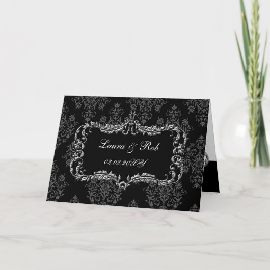 régal fleurir noir et gris damassé merci (Devant)