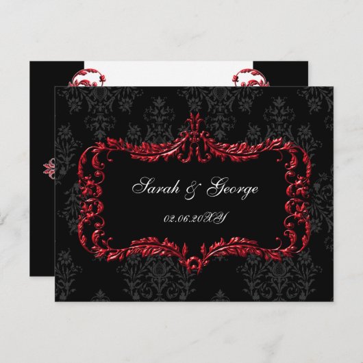 regal fleurit noir et rouge damas rsvp (Devant / Derrière)